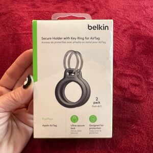 Belkin Secure Holder with Key Ring for Apple AirTag 2 Pack Black MSC002btBK